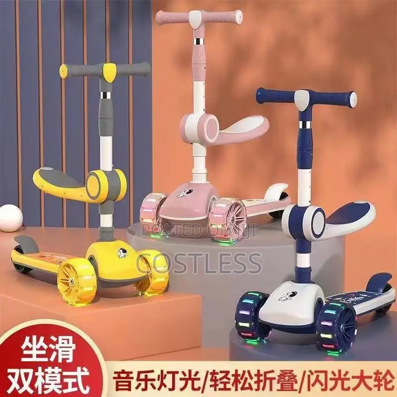 3-in-1 Convertible Scooters With Adjustable Seats For Children