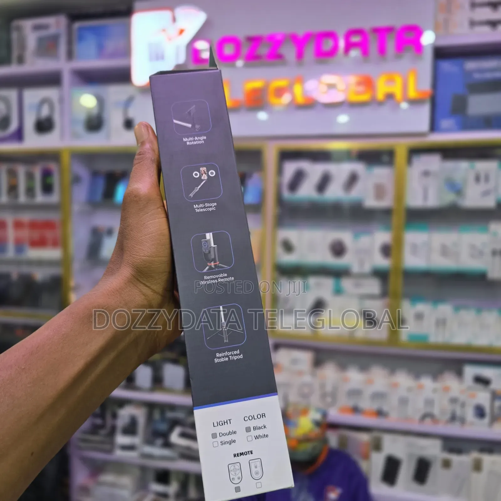 H12d Ultra Long Extended Selfie Stick With Dual Ring Lights