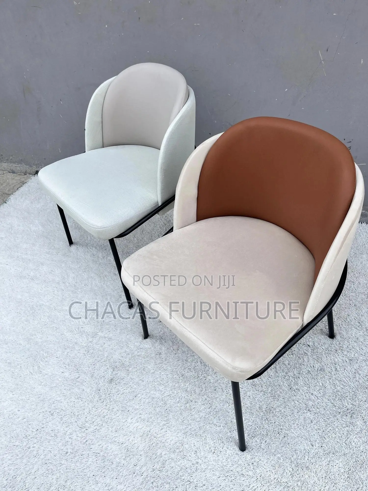 Modern Duo-Tone Dining Chair - Premium Nordic Upholstered Seat