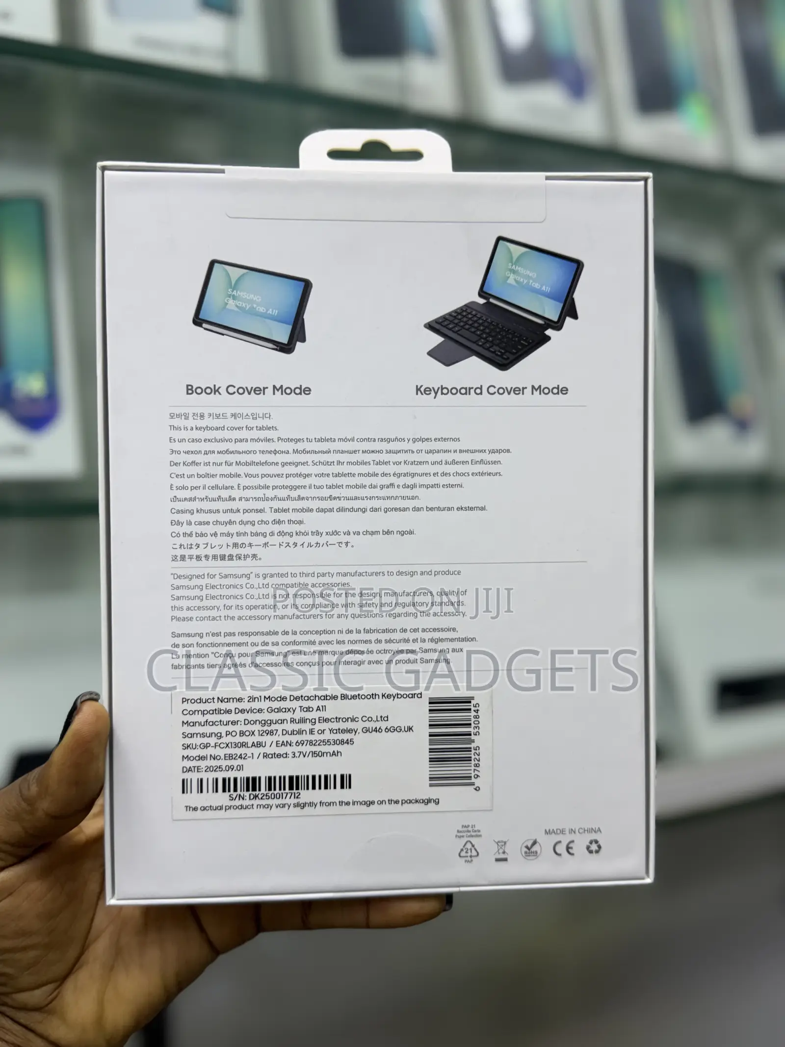2 In1 Mode Detachable Bluetooth Keyboard Cover for Alaxy Tab A11