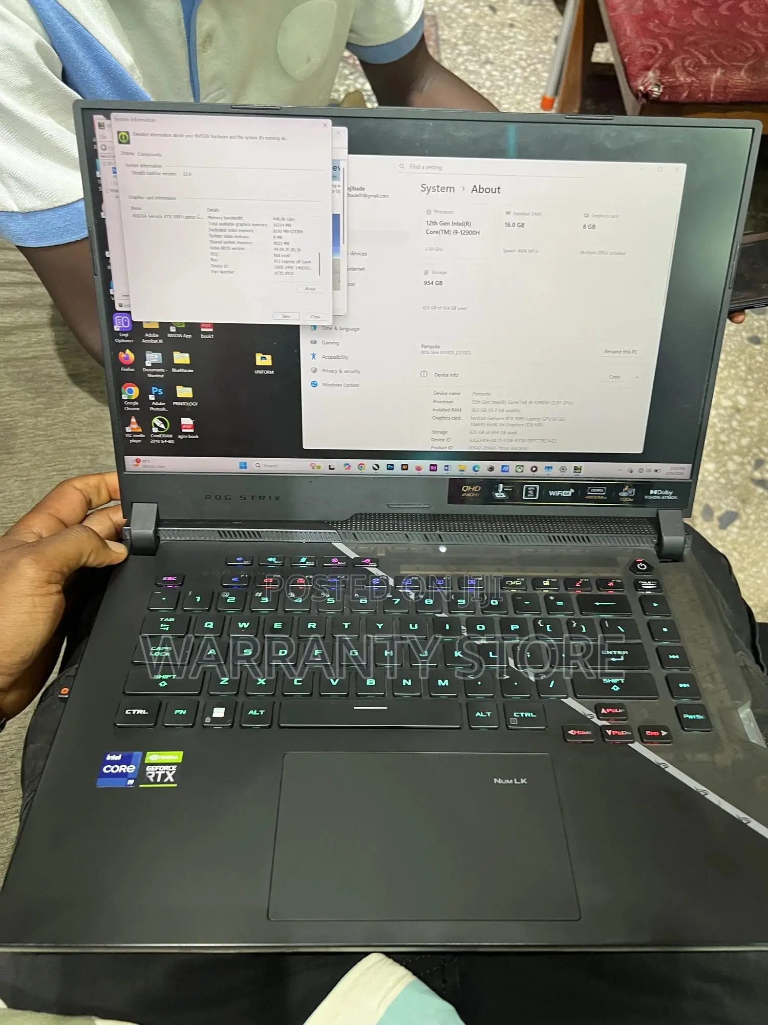 Laptop Asus ROG Strix G16 G614 16GB Intel Core i9 SSD 1T