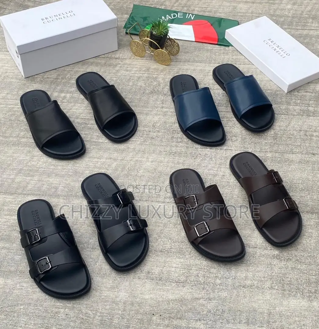 Brunello Cucinelle Quality Luxury Men Genuine Slippers