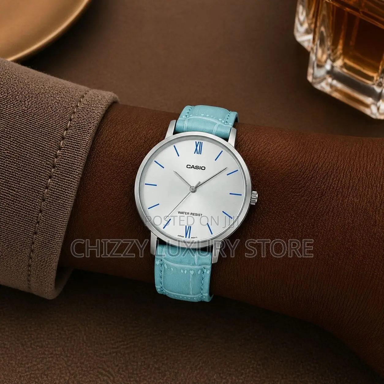 Authentic Casio Ladies Genuine Leather Wristwatch