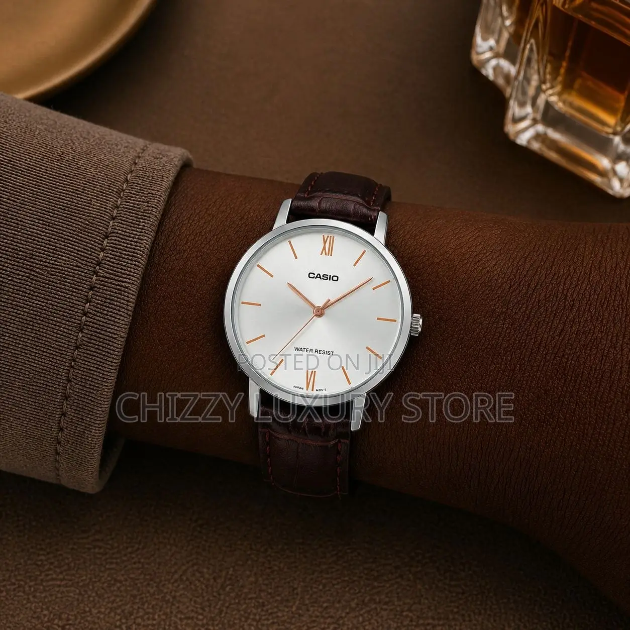 Authentic Casio Ladies Genuine Leather Wristwatch