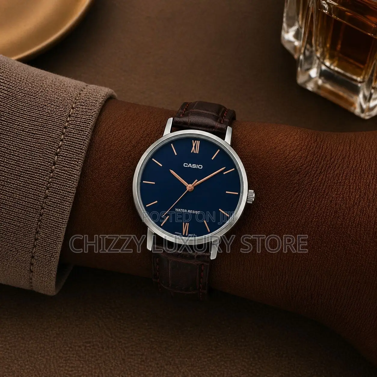 Authentic Casio Ladies Genuine Leather Wristwatch