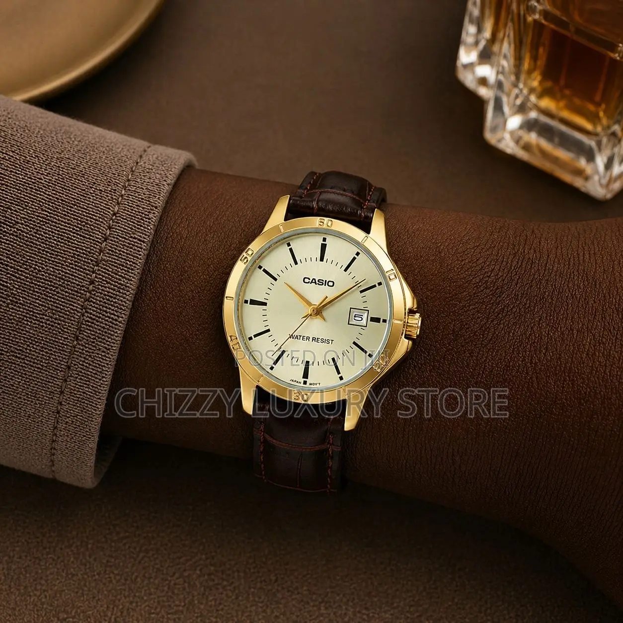 Authentic Casio Ladies Genuine Leather Wristwatch