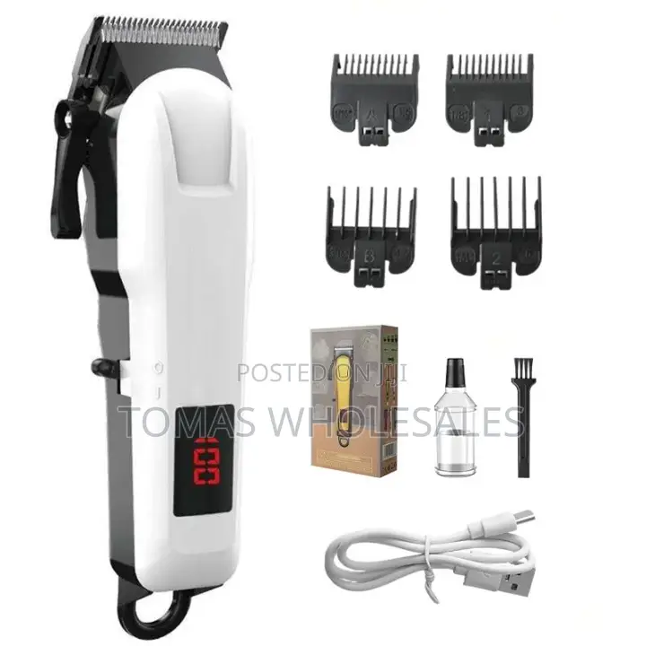 Professional Rechargeable Hair Clipper Kit – 12-piece Barber Set