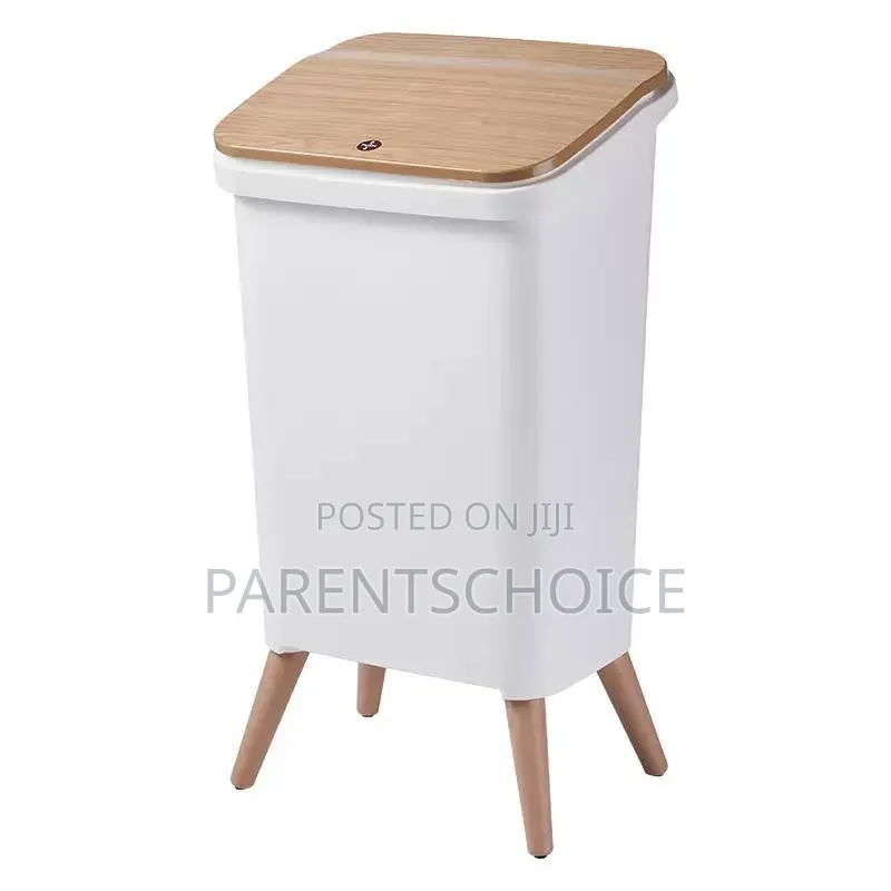 Black Trash Can With Legs 12l /15l White/Black Color