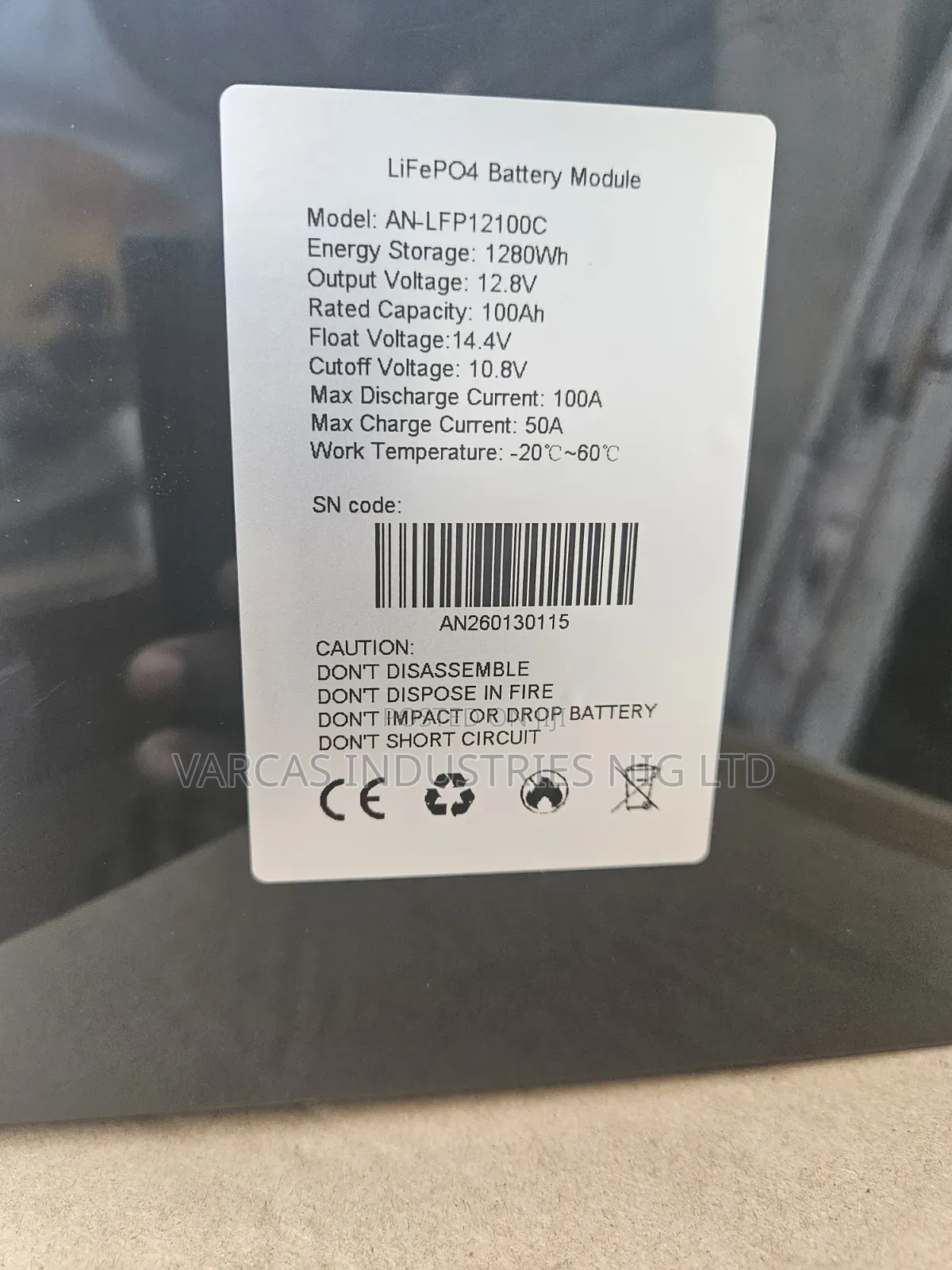 Anern 12v 100ahps Lithium Iron Battery