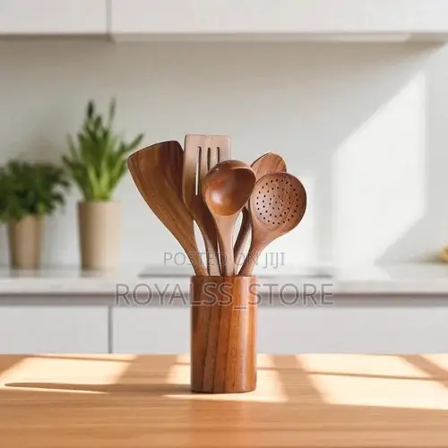 6pcs Natural Wooden Cooking Utensil Set Cooking Spoon Set