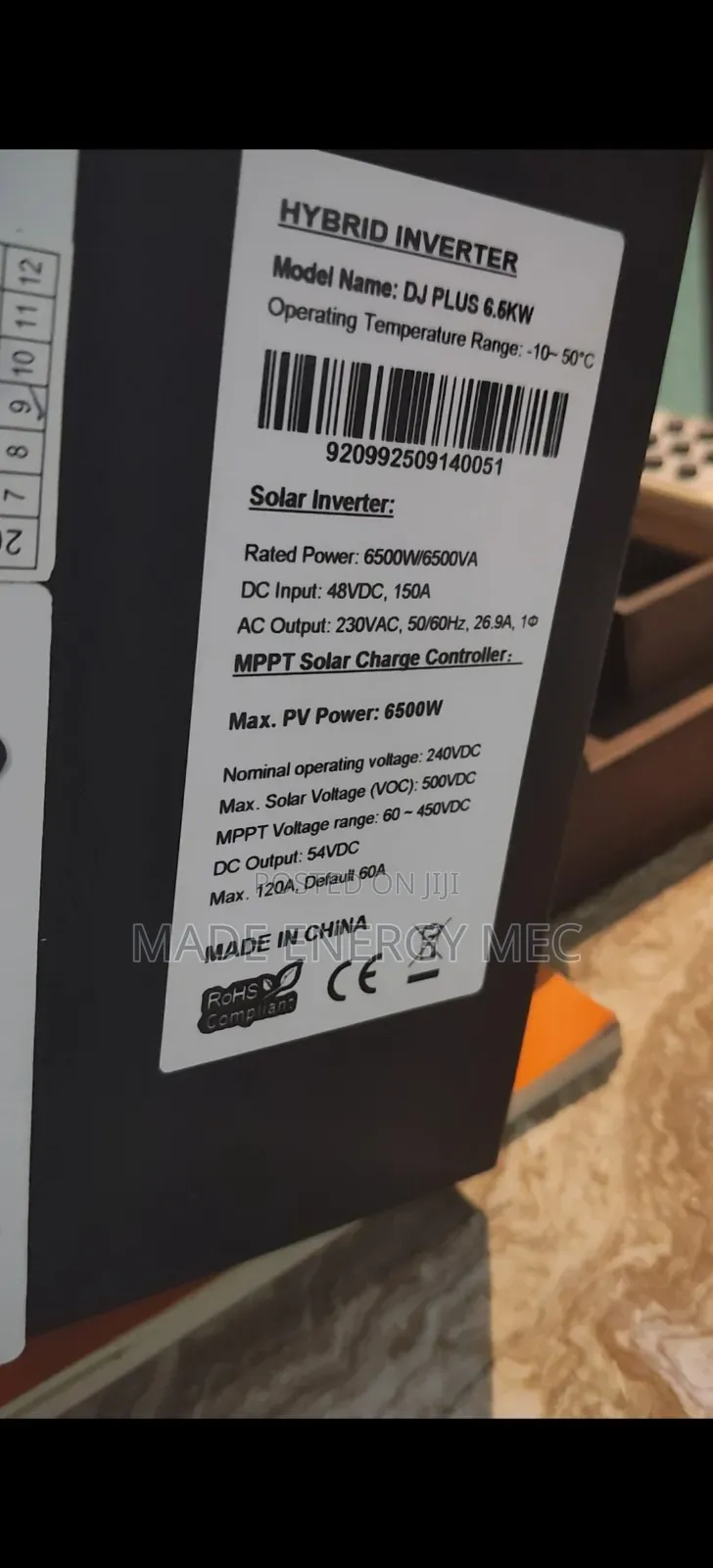 6.5kva Dejiu Hybrid Inverter – Pure Sine Wave | Solar + Nepa + Gener