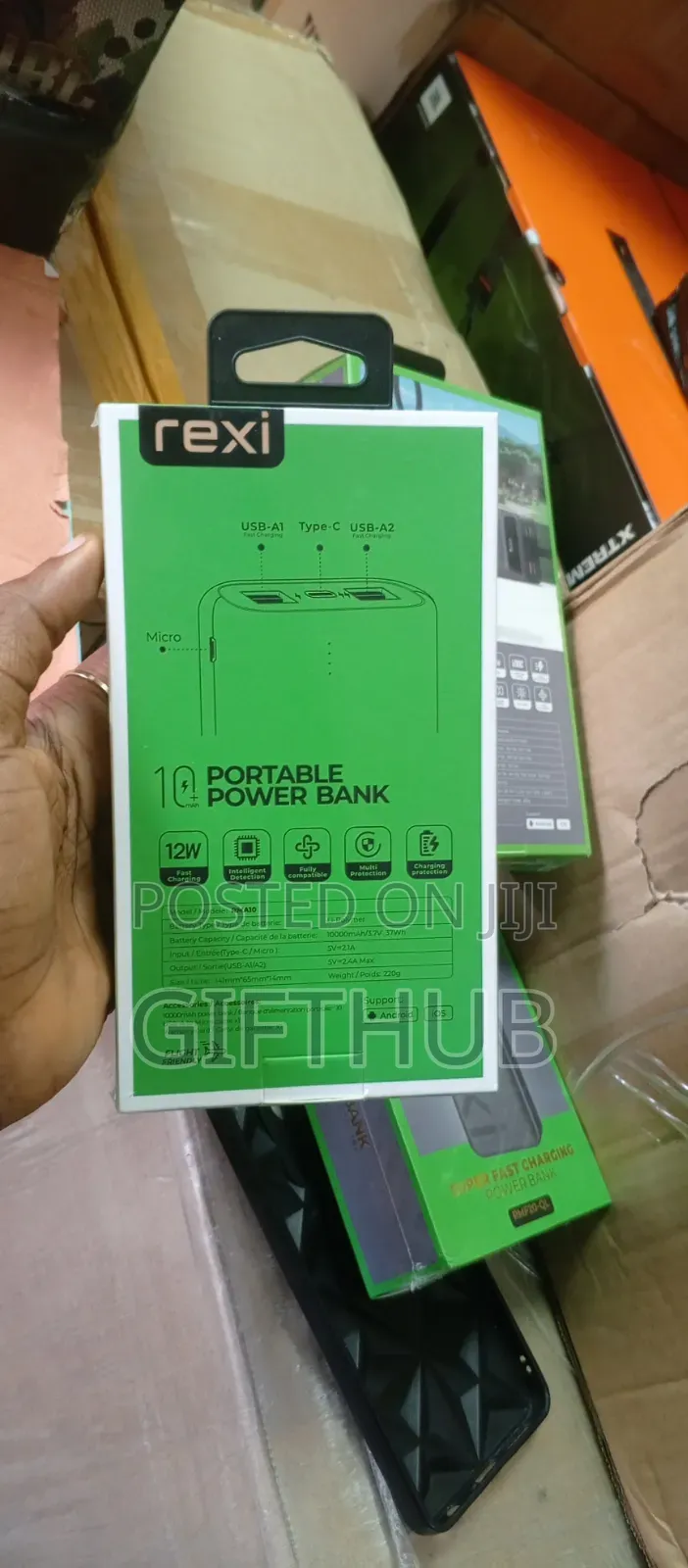 Rexi Power Bank 10000mah 12w Super Fast Charging