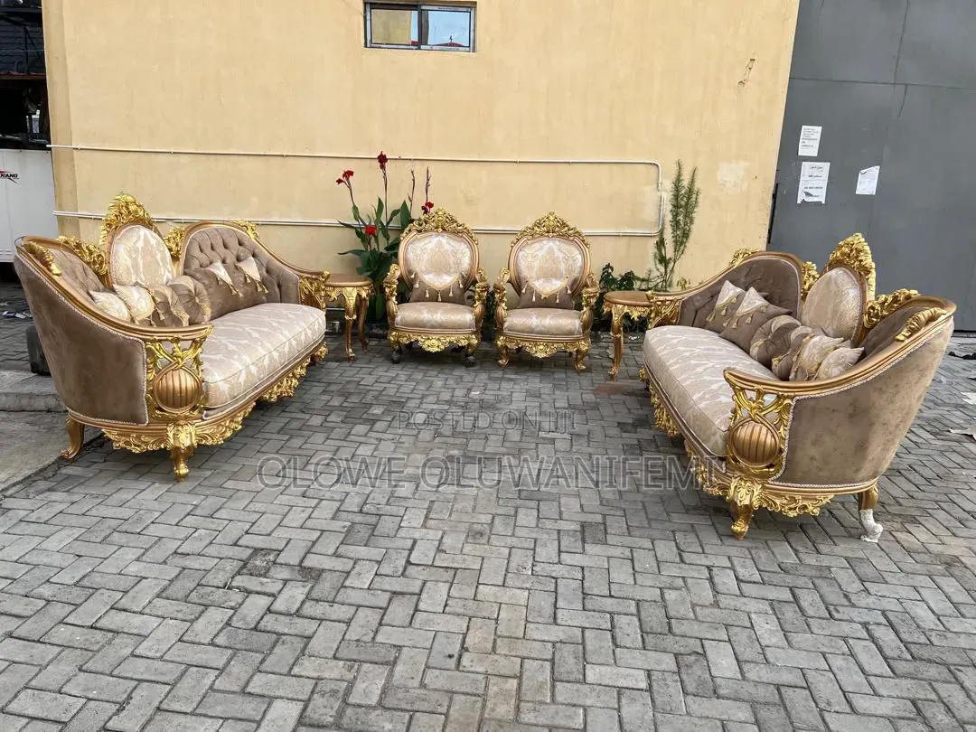 Turkish Sofa Chair Set, Golden Color