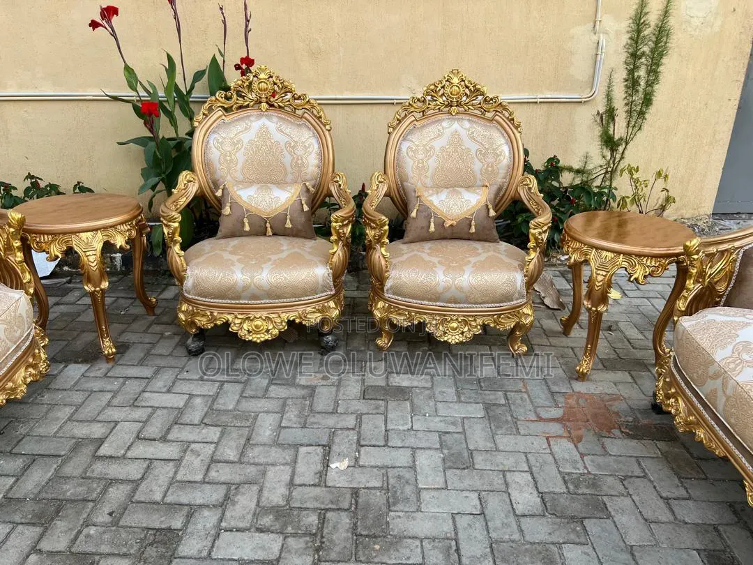 Turkish Sofa Chair Set, Golden Color
