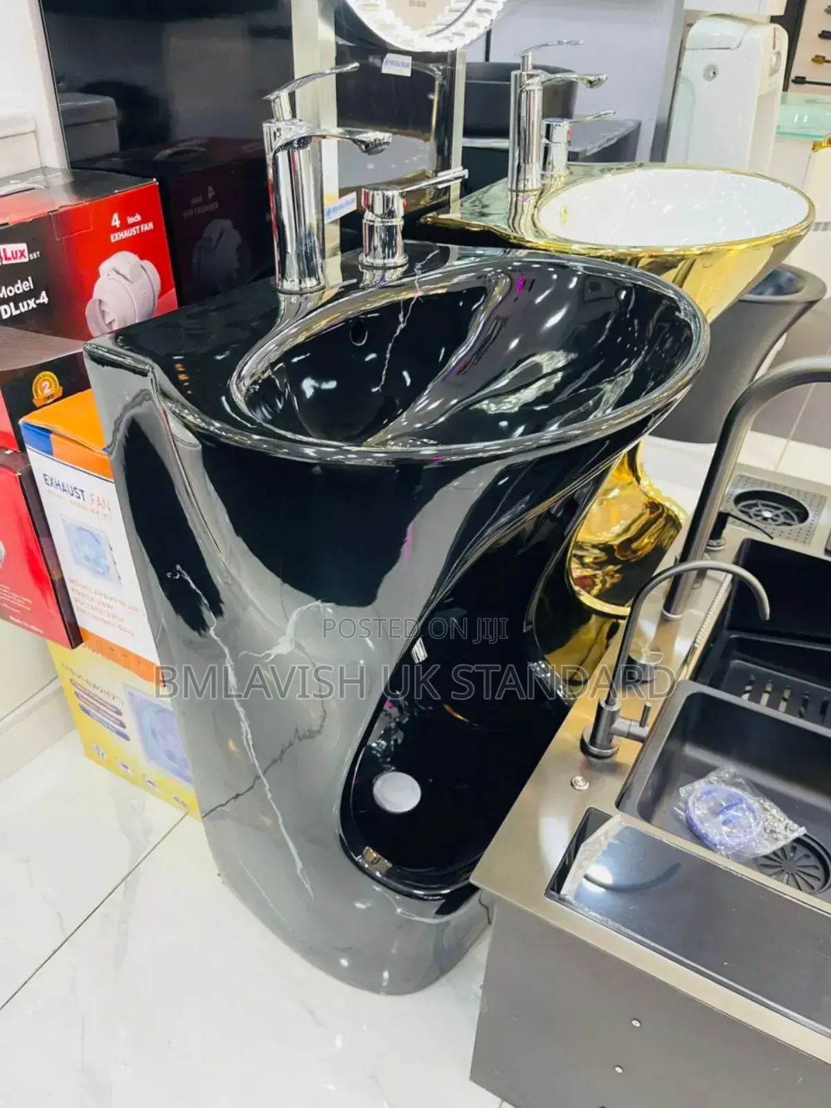 Modern Black Freestanding Ablution Wudu Wash Basin