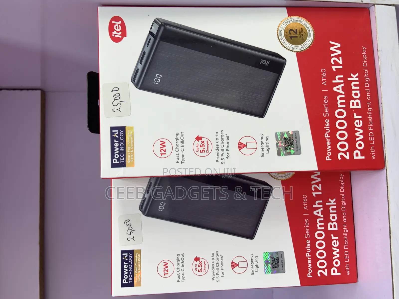 Original Itel 20,000mah Power Bank
