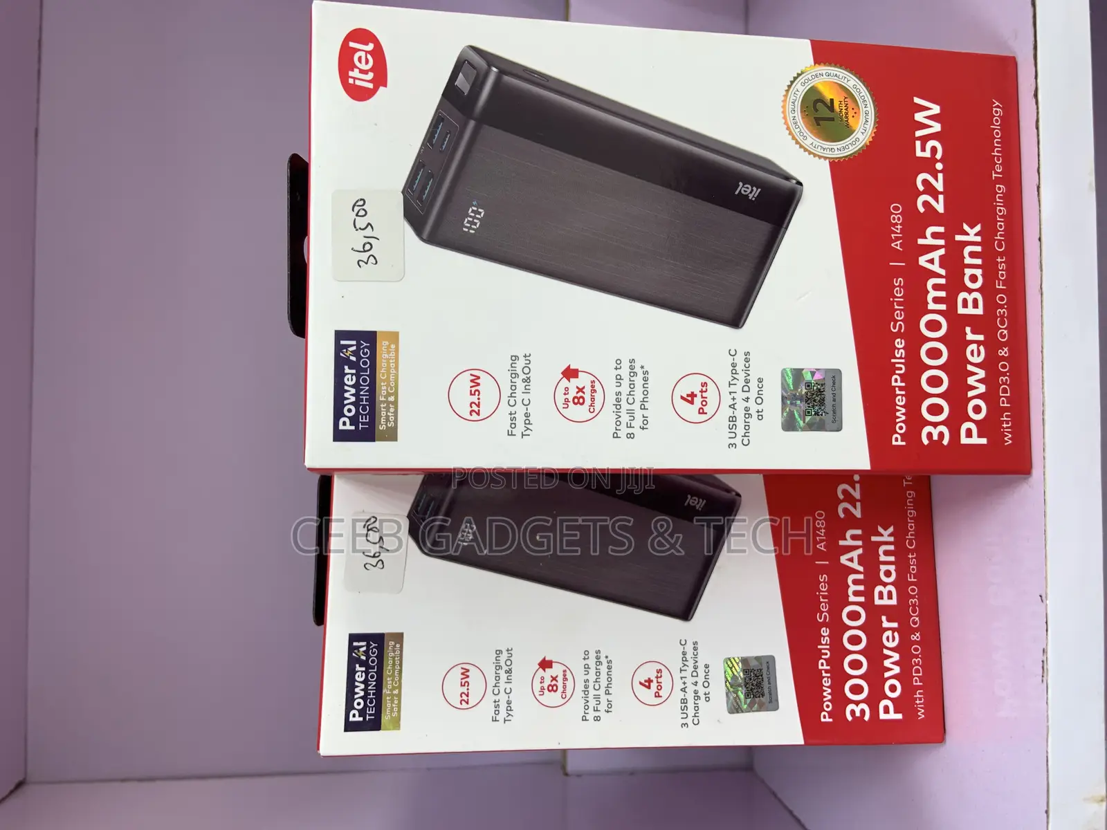Original Itel 30,000mah Power Bank