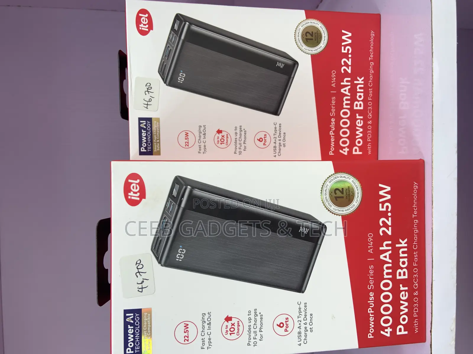 Original Itel 40,000mah Powerbank
