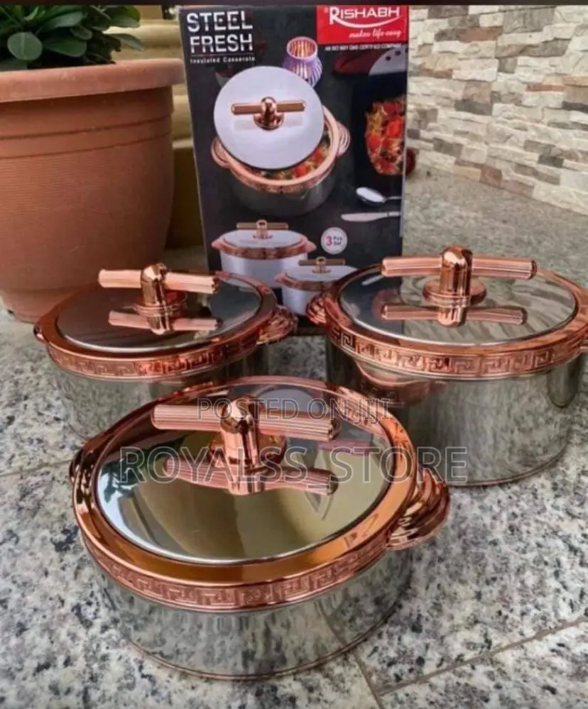 VTCL Rishabh "Steel Fresh" Insulated Casseroles Dinner Set 3pcs