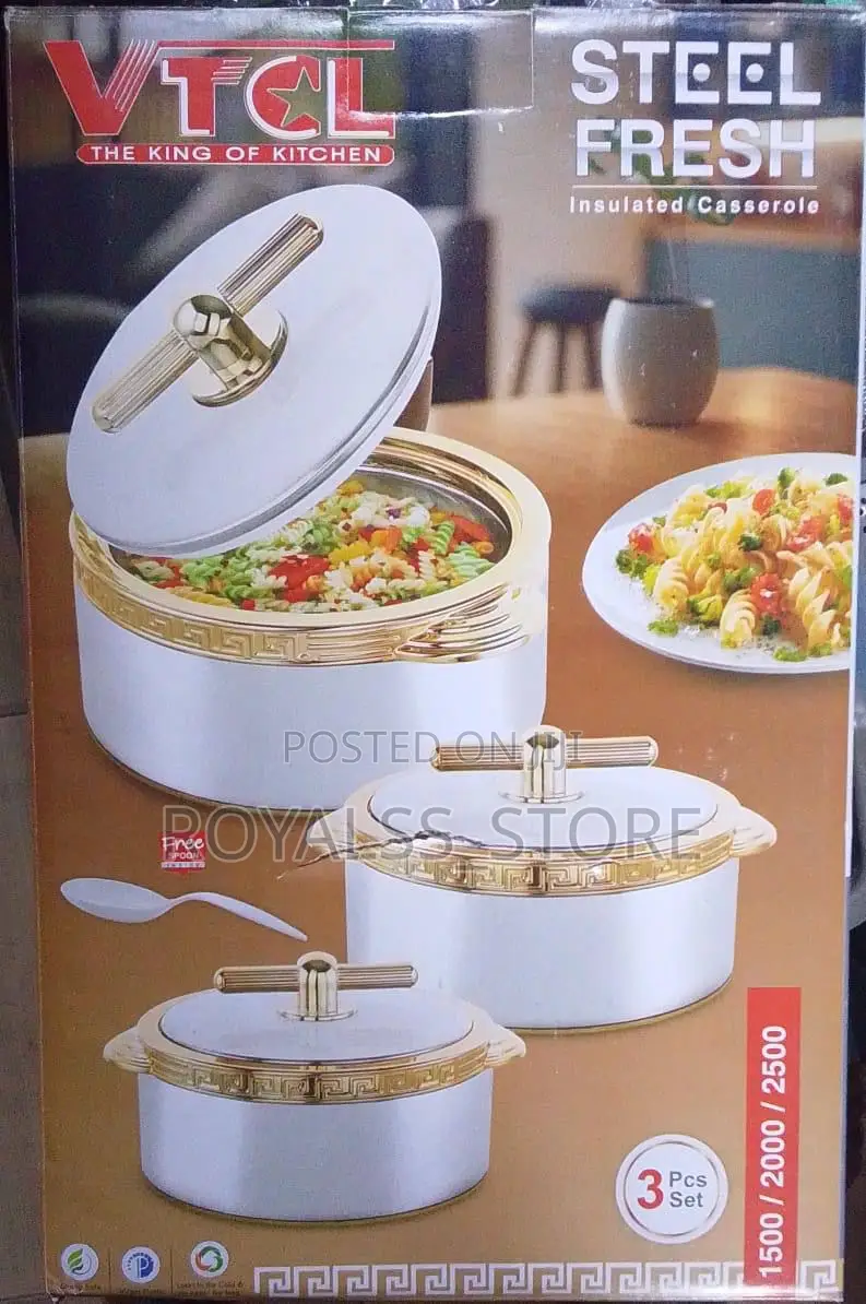 VTCL Rishabh "Steel Fresh" Insulated Casseroles Dinner Set 3pcs
