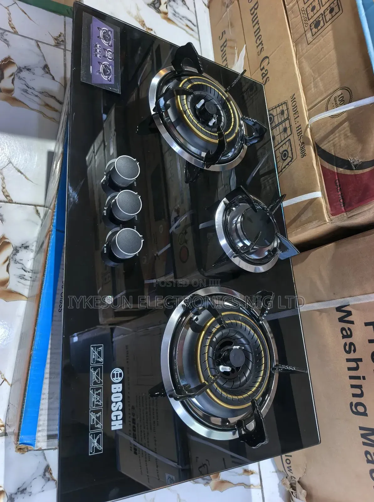 Original Bosch Built-in Premium Luxury 3 Gas Burners Automatic Copper)