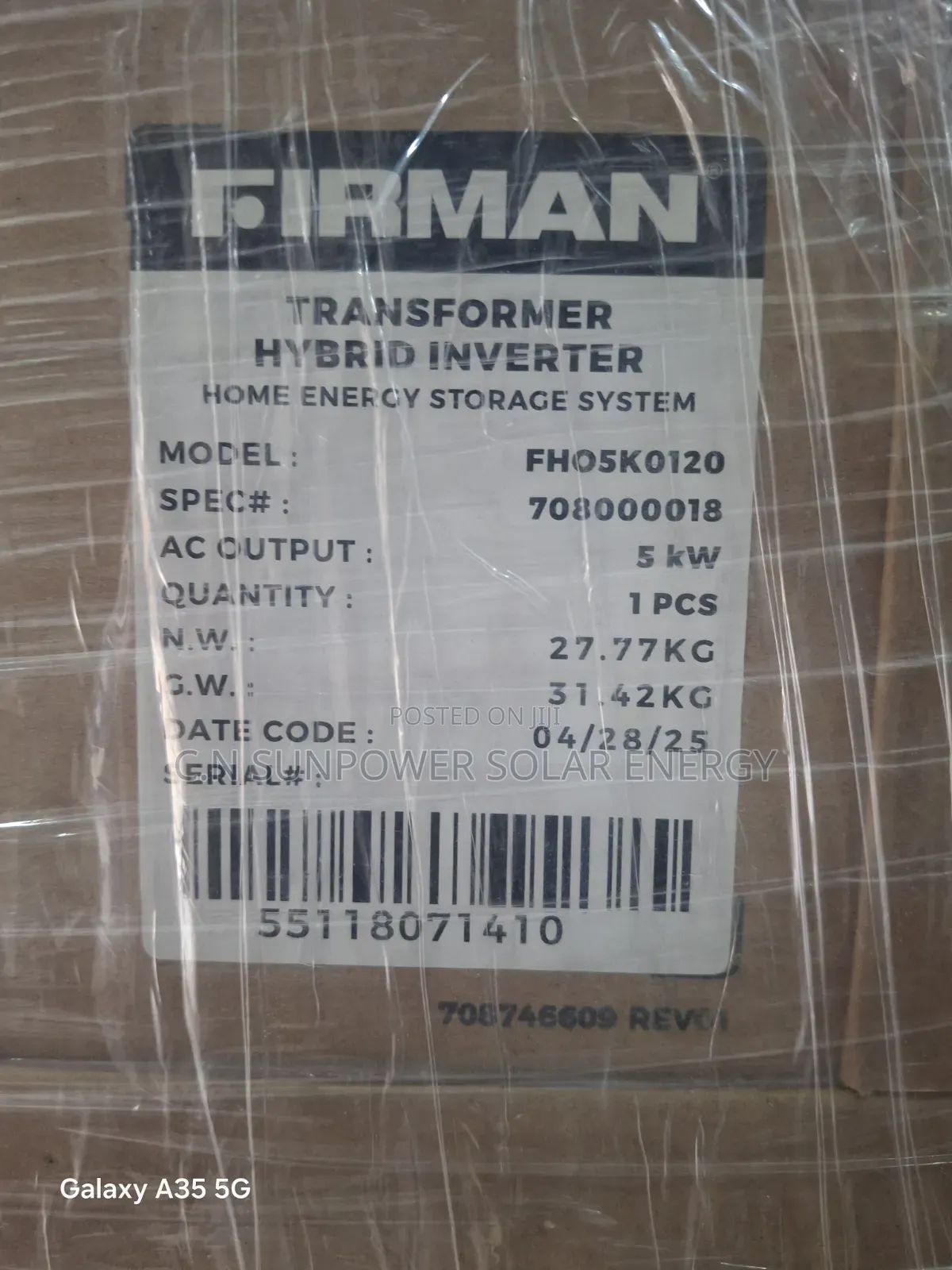 5kva/48v Firman Transformer Based Hybrid Inverter