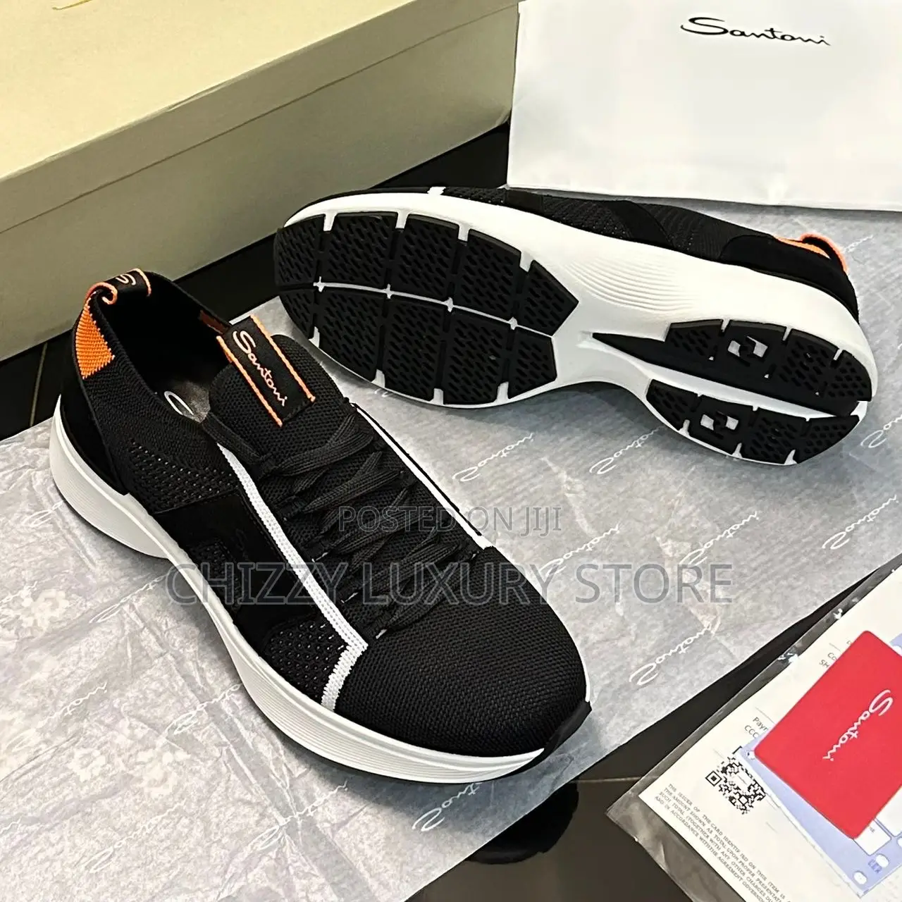Santoni Quality Luxury Men Sneakers