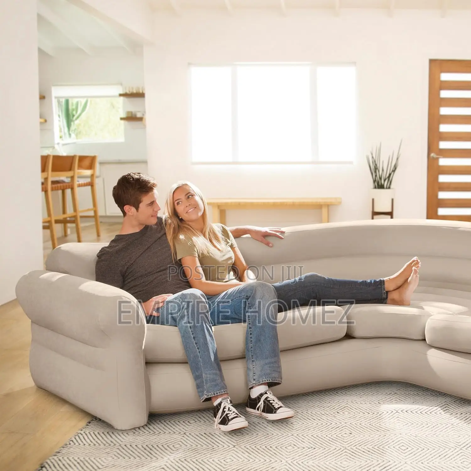 Inflatable Corner Sofa With 4 Person Capacity,