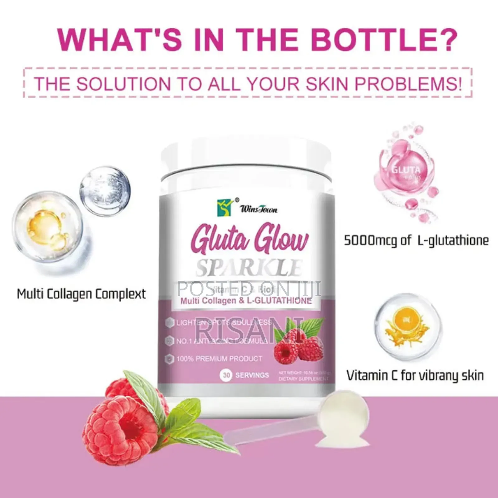 Gluta Glow Sparkle Multi Collagen and L Glutathione Powder