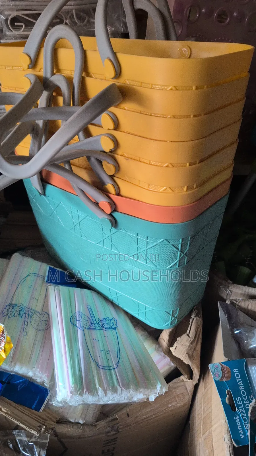 Colorful Plastic Storage Baskets