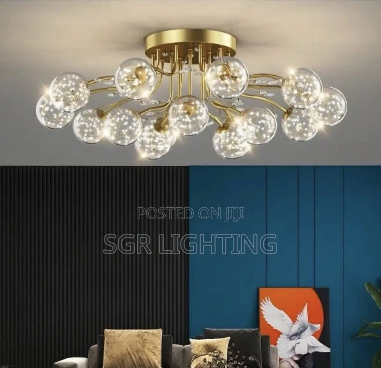 Nordic Branched Molecular Chandeliers Modern Glass Ball Pendant Lamp