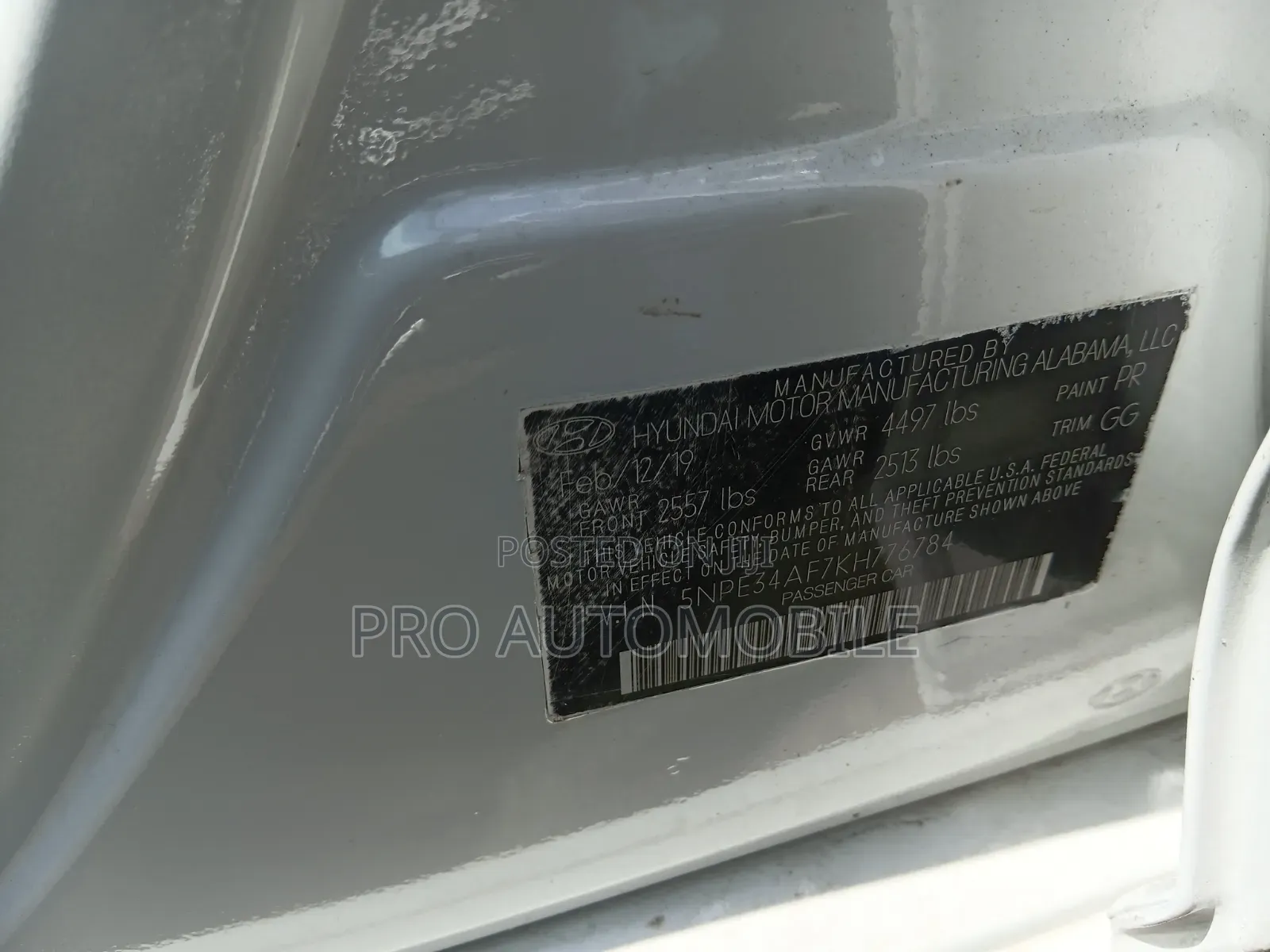 Hyundai Sonata SE 2019 White