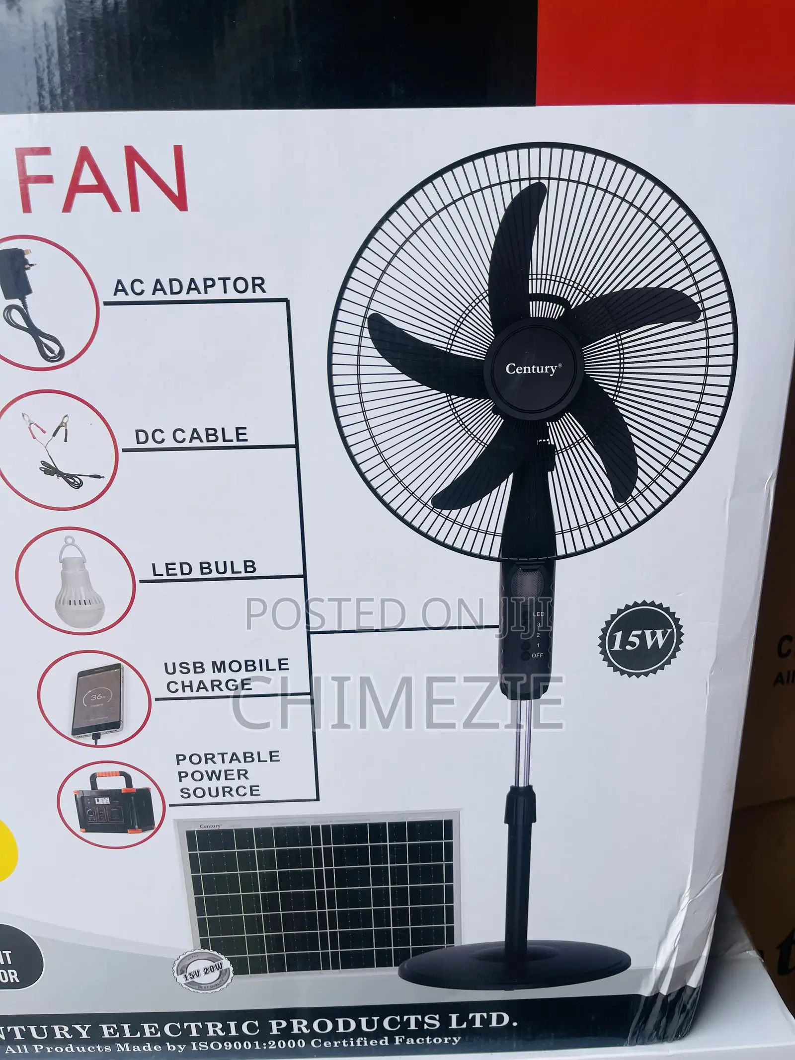 Century 15watts Light Solar Fan With 20watts Panel Inverter Friendly