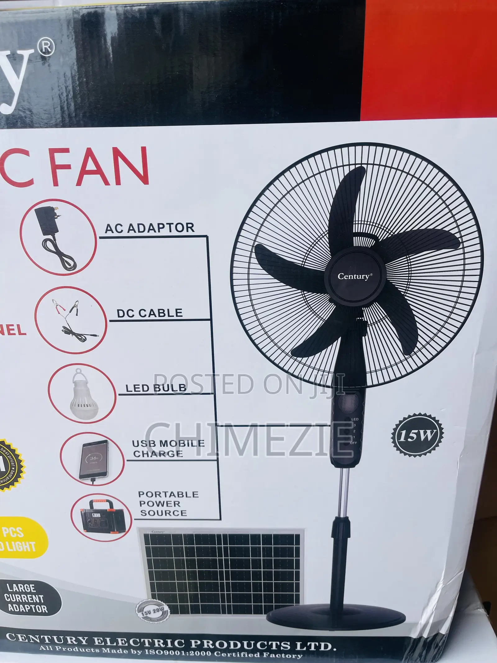 Century 15watts Light Solar Fan With 20watts Panel Inverter Friendly