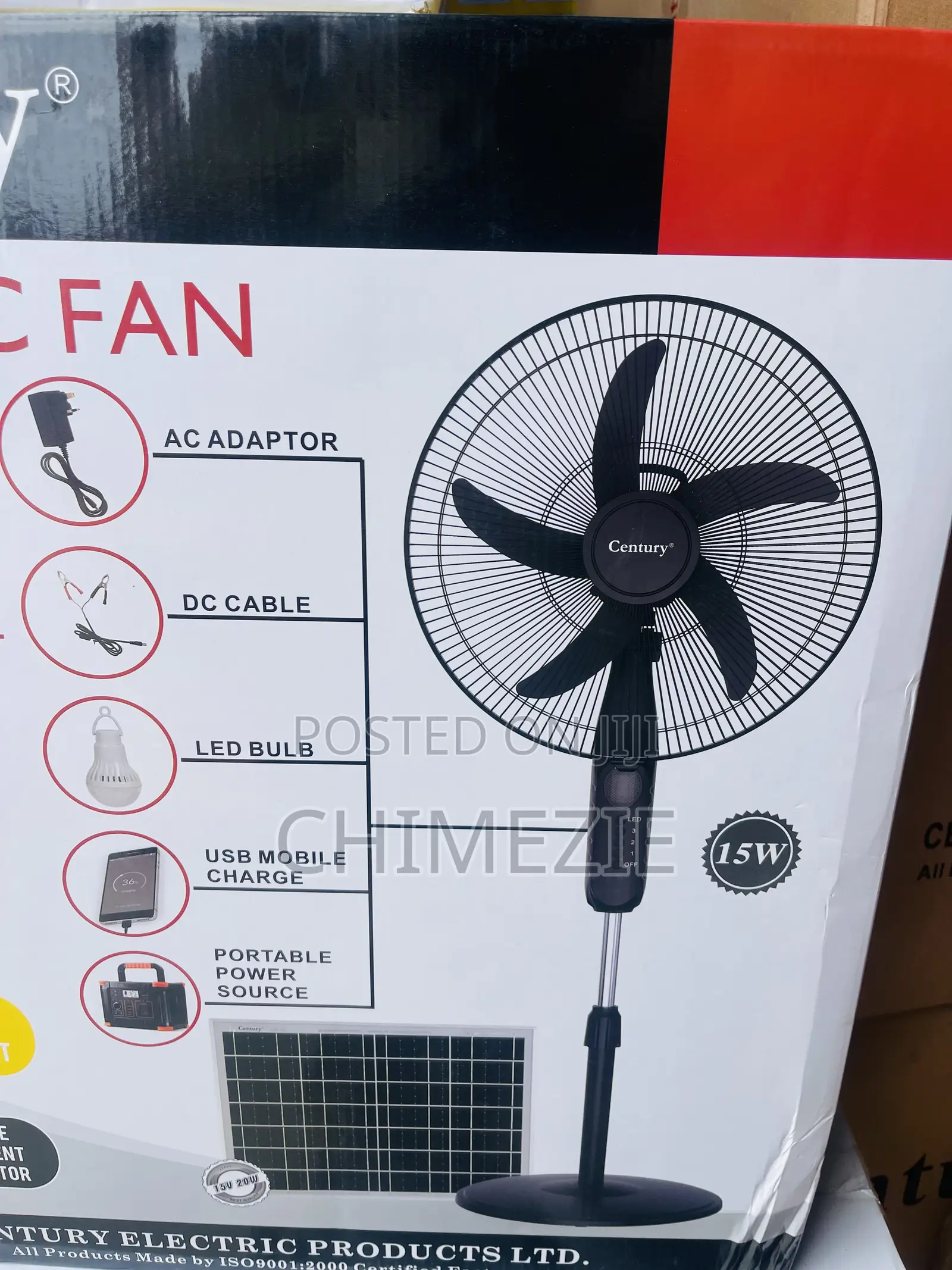 Century 15watts Light Solar Fan With 20watts Panel Inverter Friendly