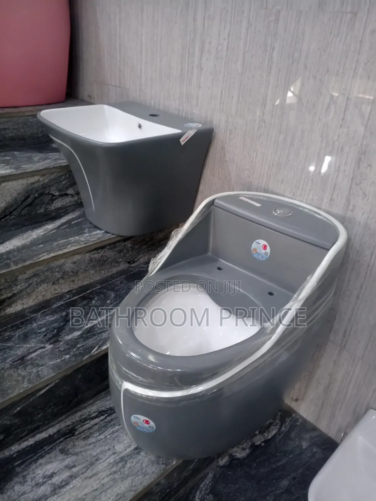 Luxury Grey and Inner Black Surface Water Closet