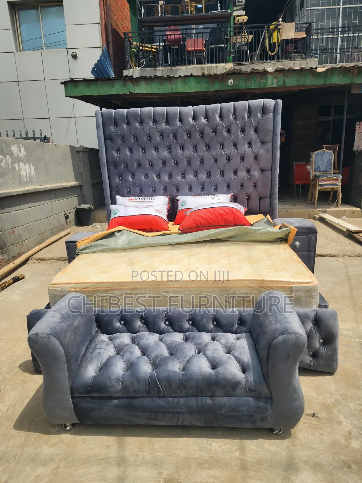 Executive 6by6 Bed Frame With Side Drawer and Footrest
