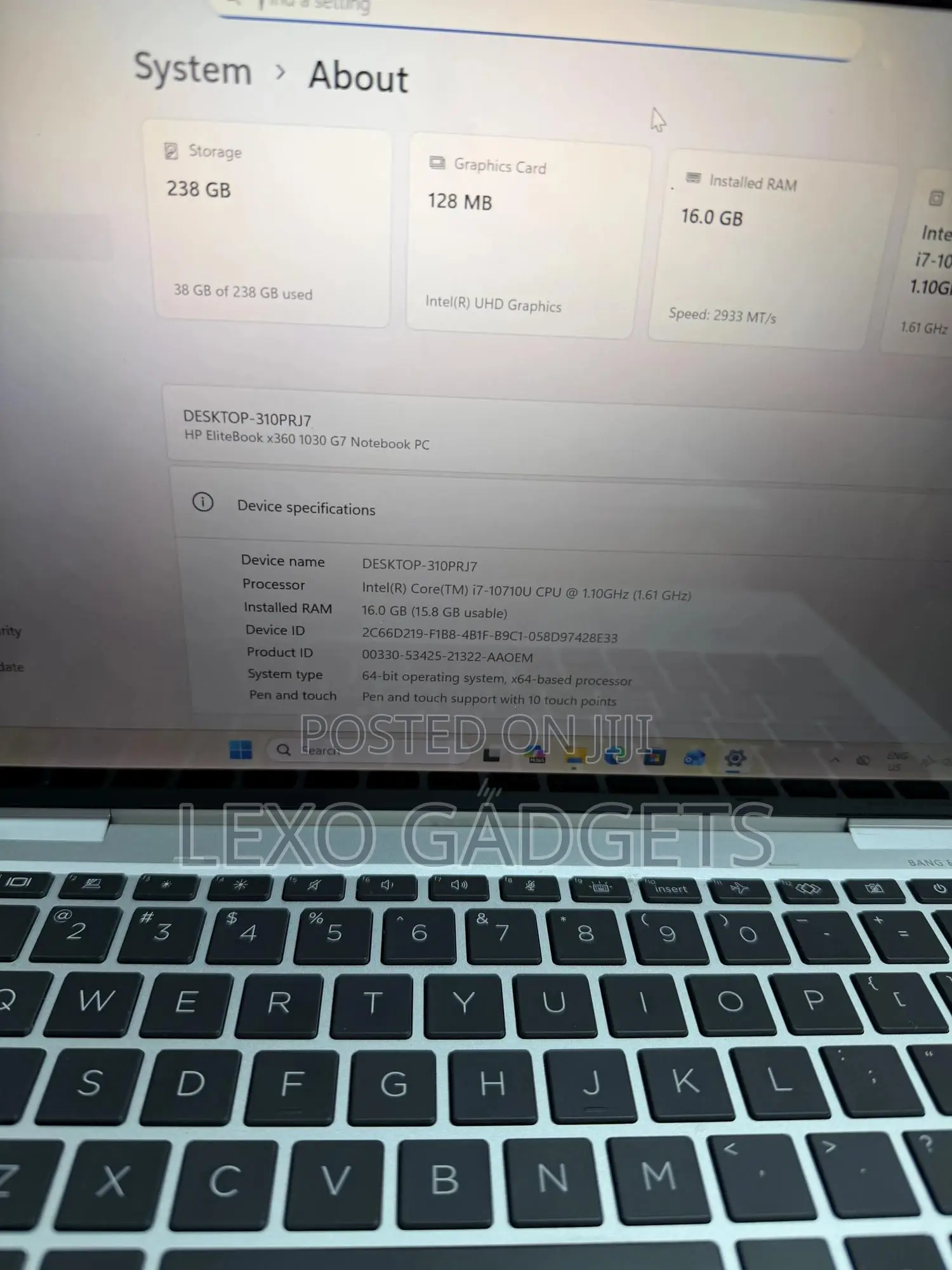 Laptop HP EliteBook x360 1030 G7 16GB Intel Core Ultra 7 SSD 256GB