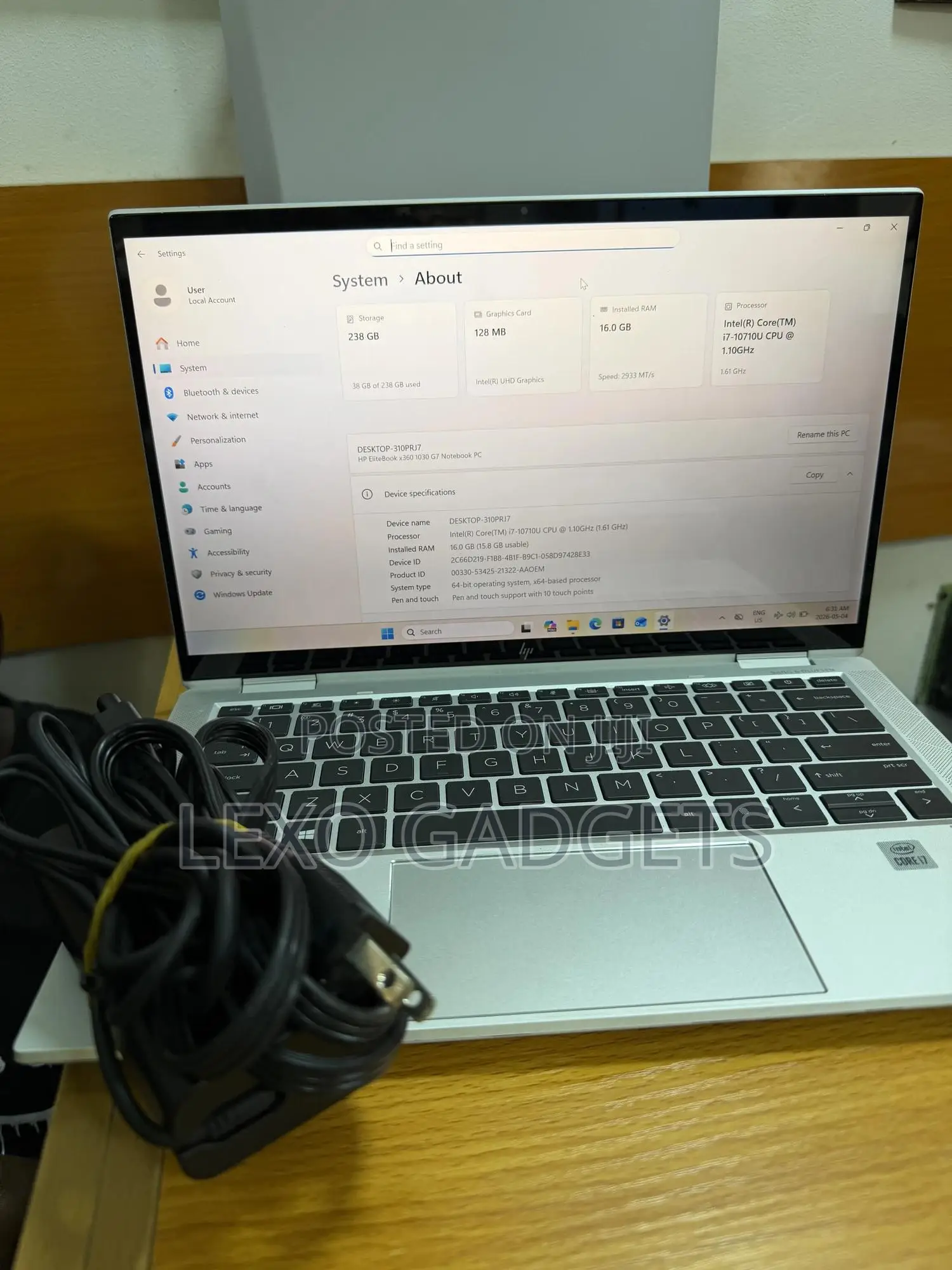 Laptop HP EliteBook x360 1030 G7 16GB Intel Core Ultra 7 SSD 256GB