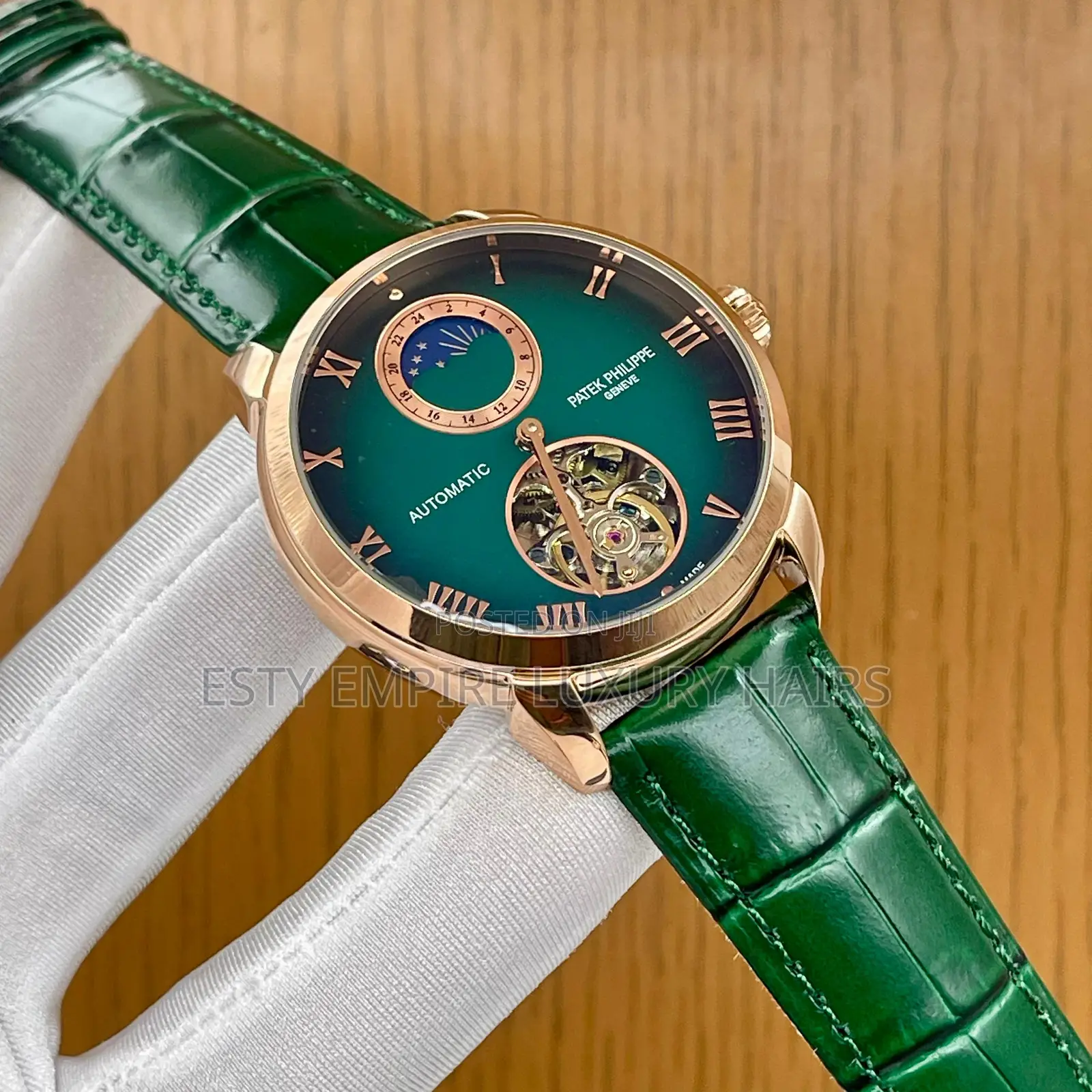 High Quality Luxury Automatic Patek Philippe Leather Wristwatch