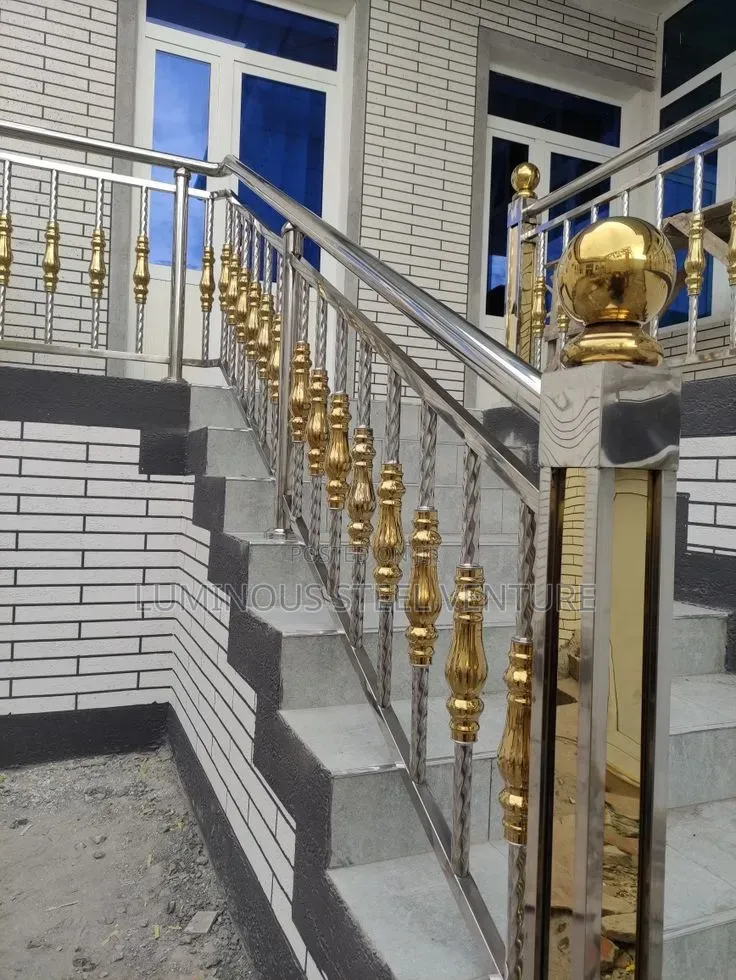 Gold and Sliver Combination Stainless Steel Handrail 304 Marterial