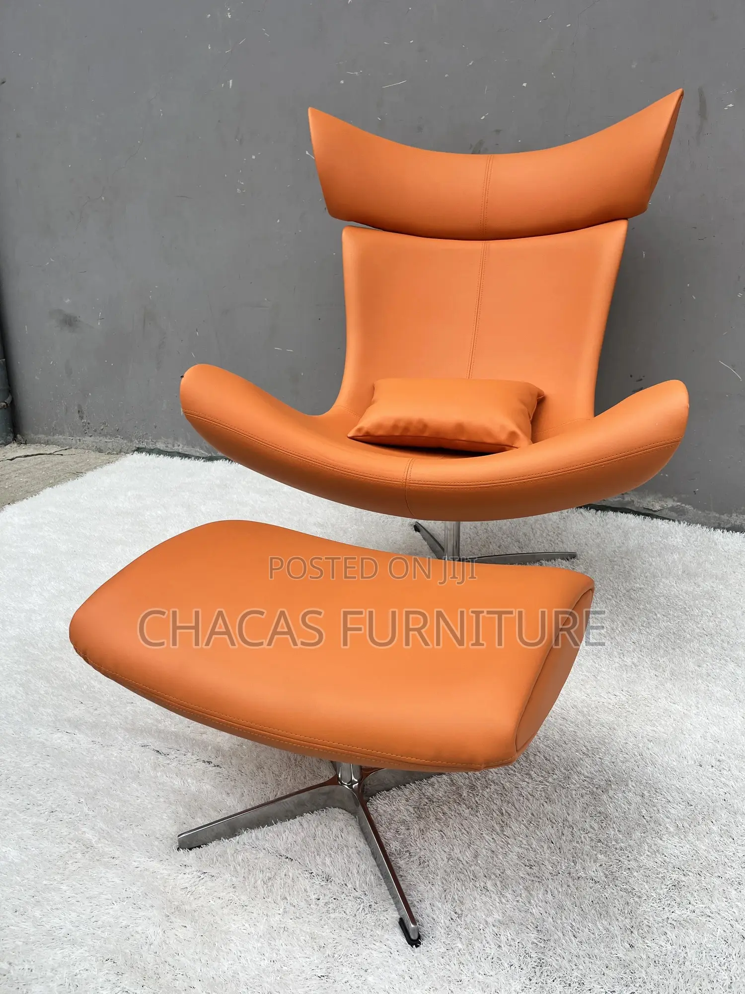 Luxury Wingback Executive Lounge Chair Ottoman Set - Swivel Base