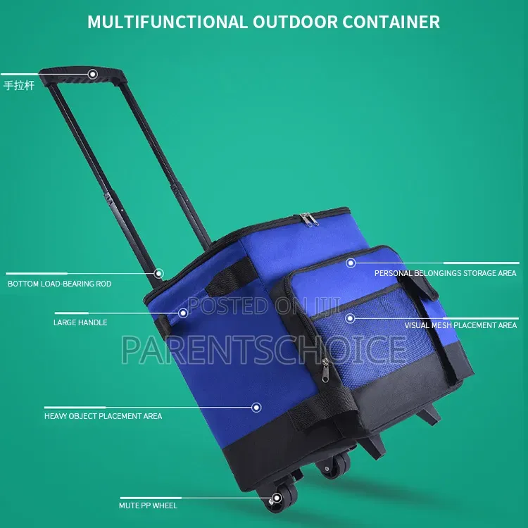 Rolling Cooler 35l Collapsible Portable Soft Cooler Bag