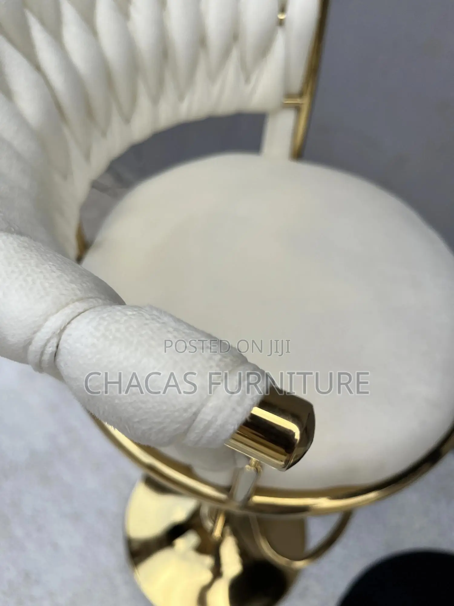 Luxury Velvet Bar Stool - Gold Swivel Counter Chair With Braided Back
