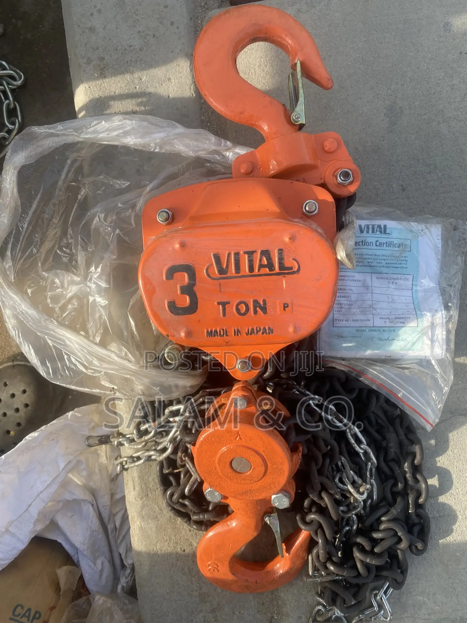 3 Tons Vital Chain Block – Heavy Duty Manual Hoist for Lifting