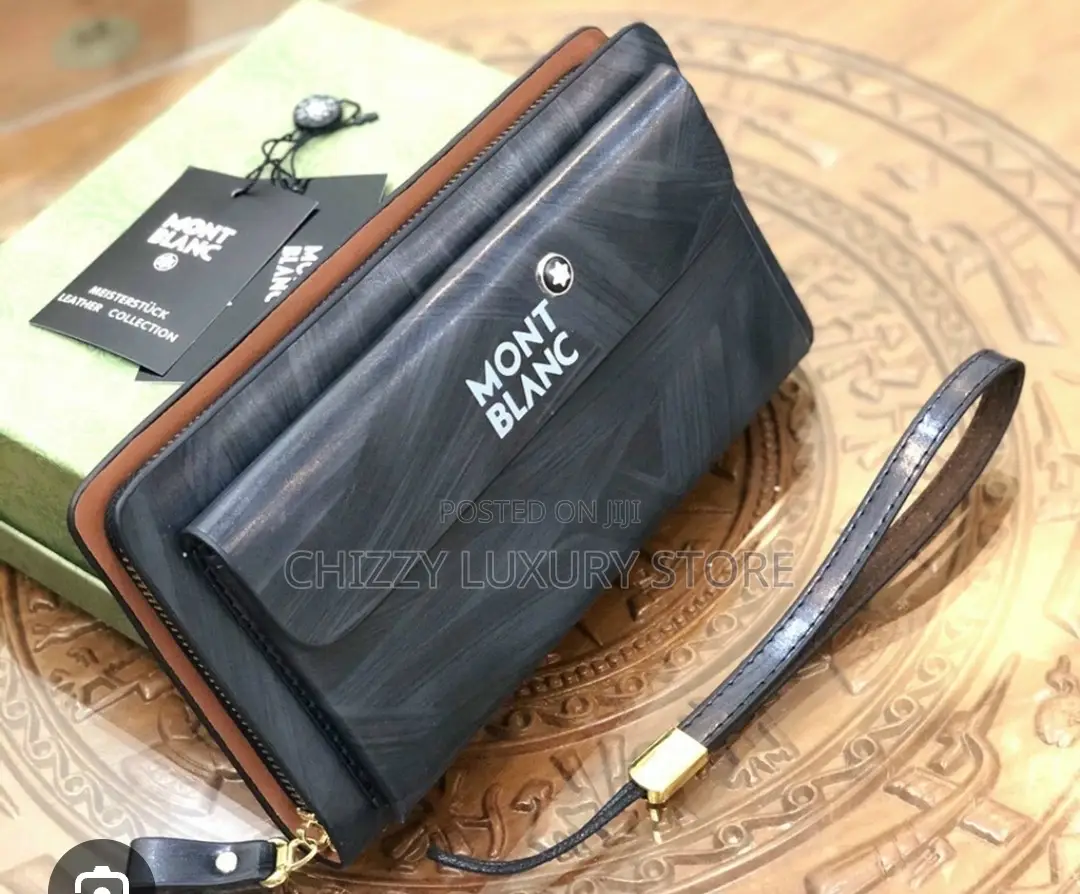 Mont Blanc Quality Luxury Men Genuine Leather Bag