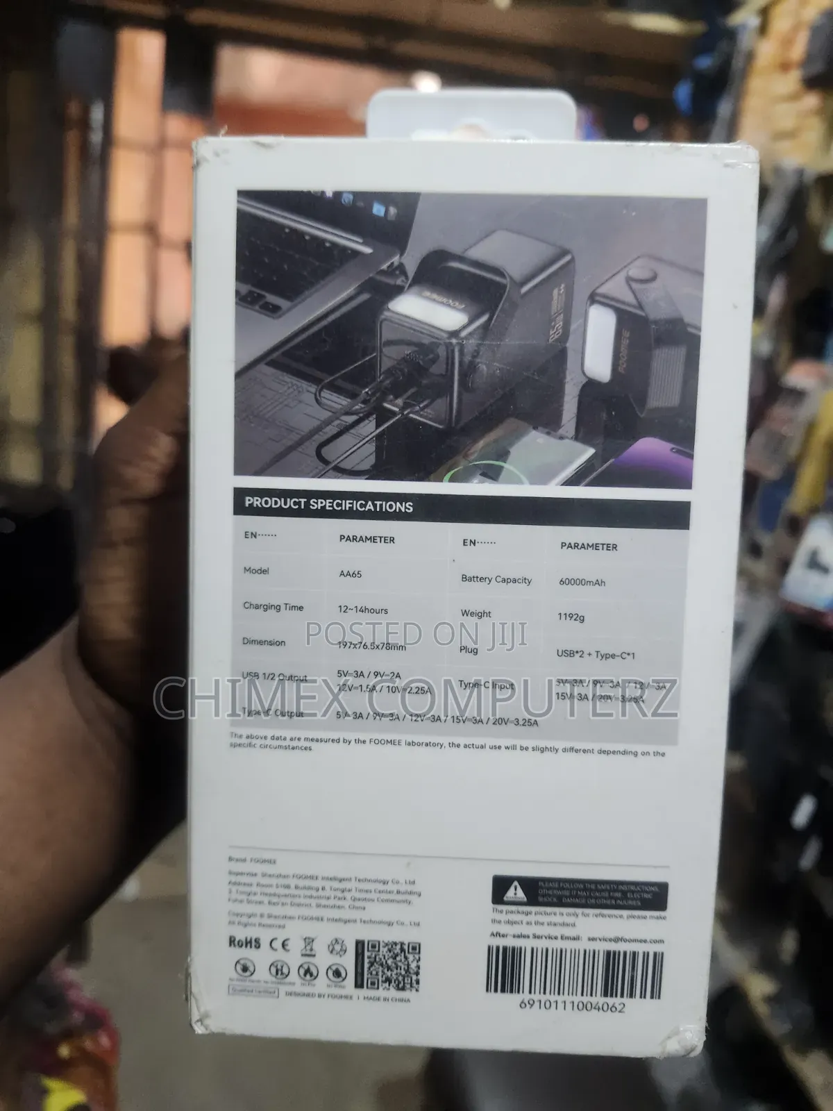 Foomee 60000mah Aa65 65w Fast-Charging Laptop Power Bank