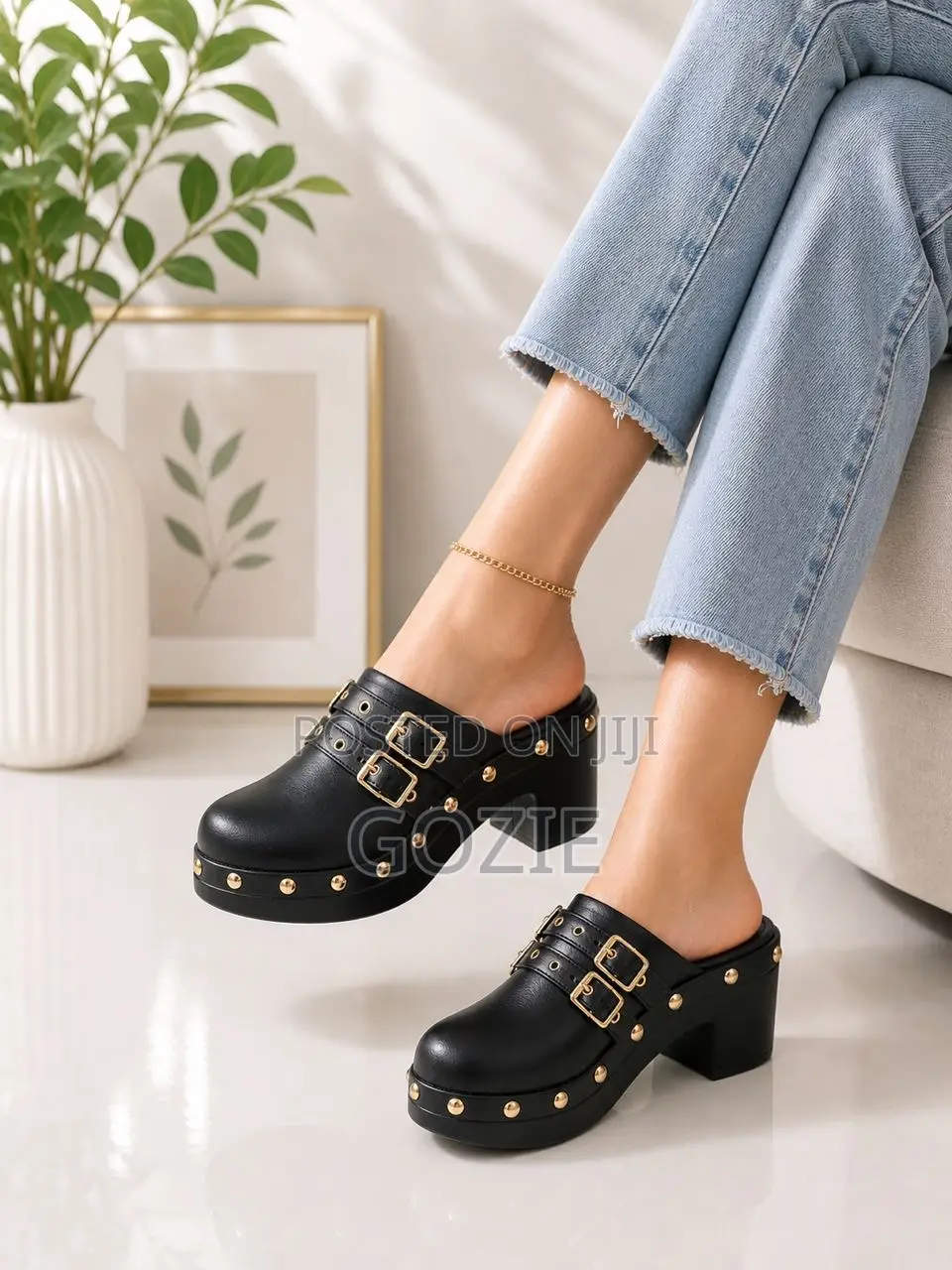 Stylish Gorgeous Covered Front Wedge Slip On