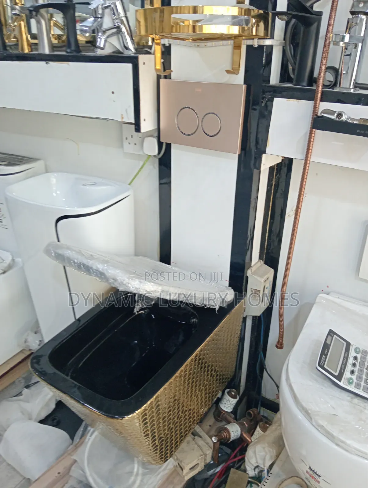 Gold and Black Conceal Wc