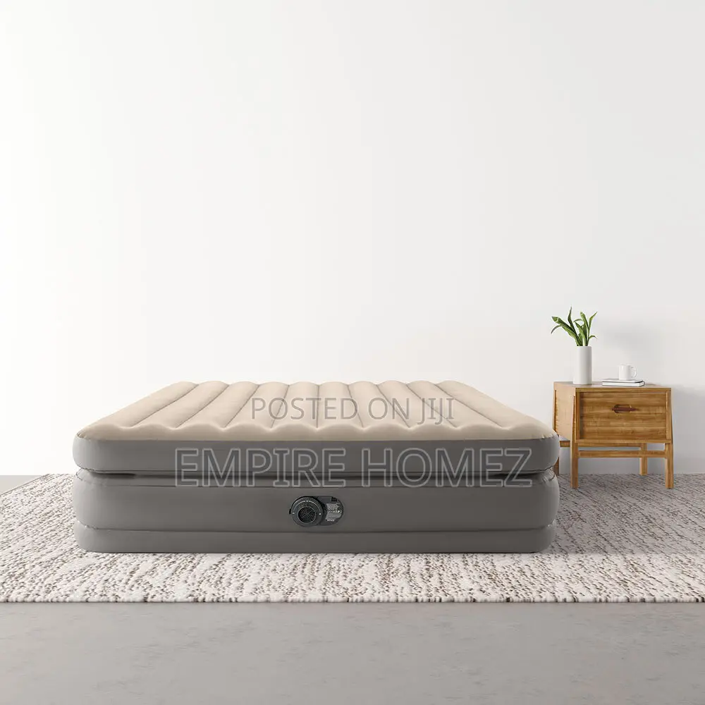 Single High Inflatable Mattress for 1 Person [Cream Colour]